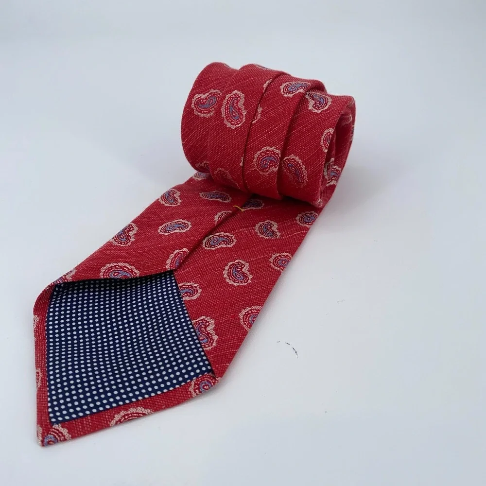 Eton Tie Mens One Size Red‎ Paisley Professional Classic Necktie Italy Made NWT